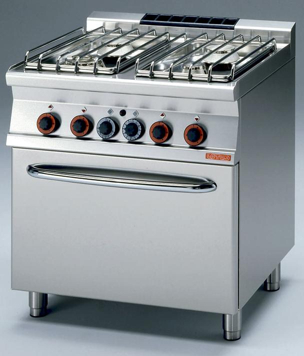 Vente de Matériel Professionnel : Cuisson Grande cuisine > Ligne LOTUS  Prof. 700mm > Cuisinière gaz sur four