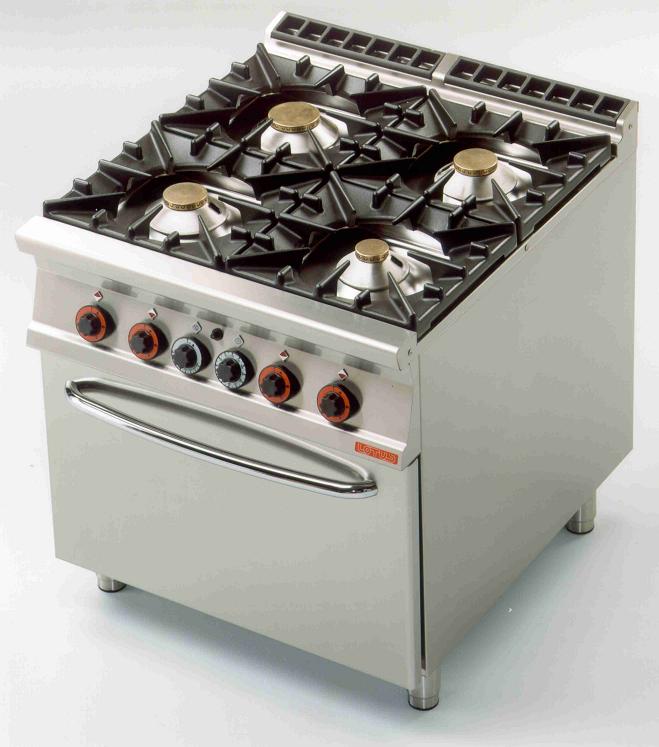 Piano de cuisson professionnel 6 feux four gaz Lotus